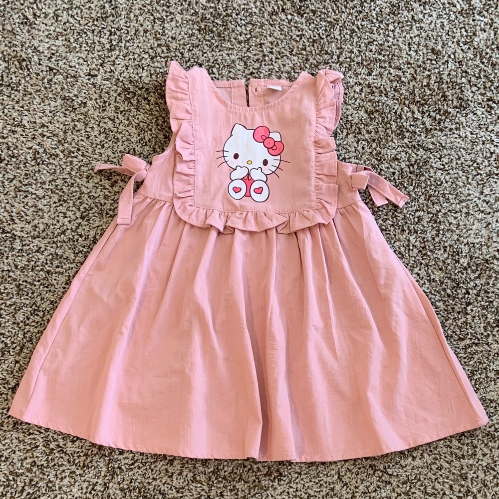 Pink Hello Kitty Dress with Ruffle Details 23 inch long by 13 inches wide - Picture 3 of 9
